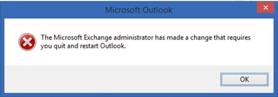 outlook cannot connect to Microsoft Exchange server through ERX