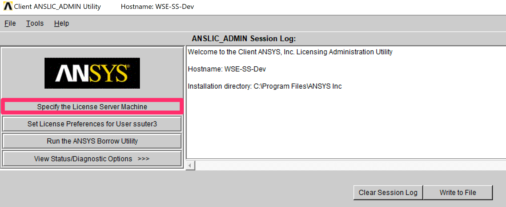 ansys license server error